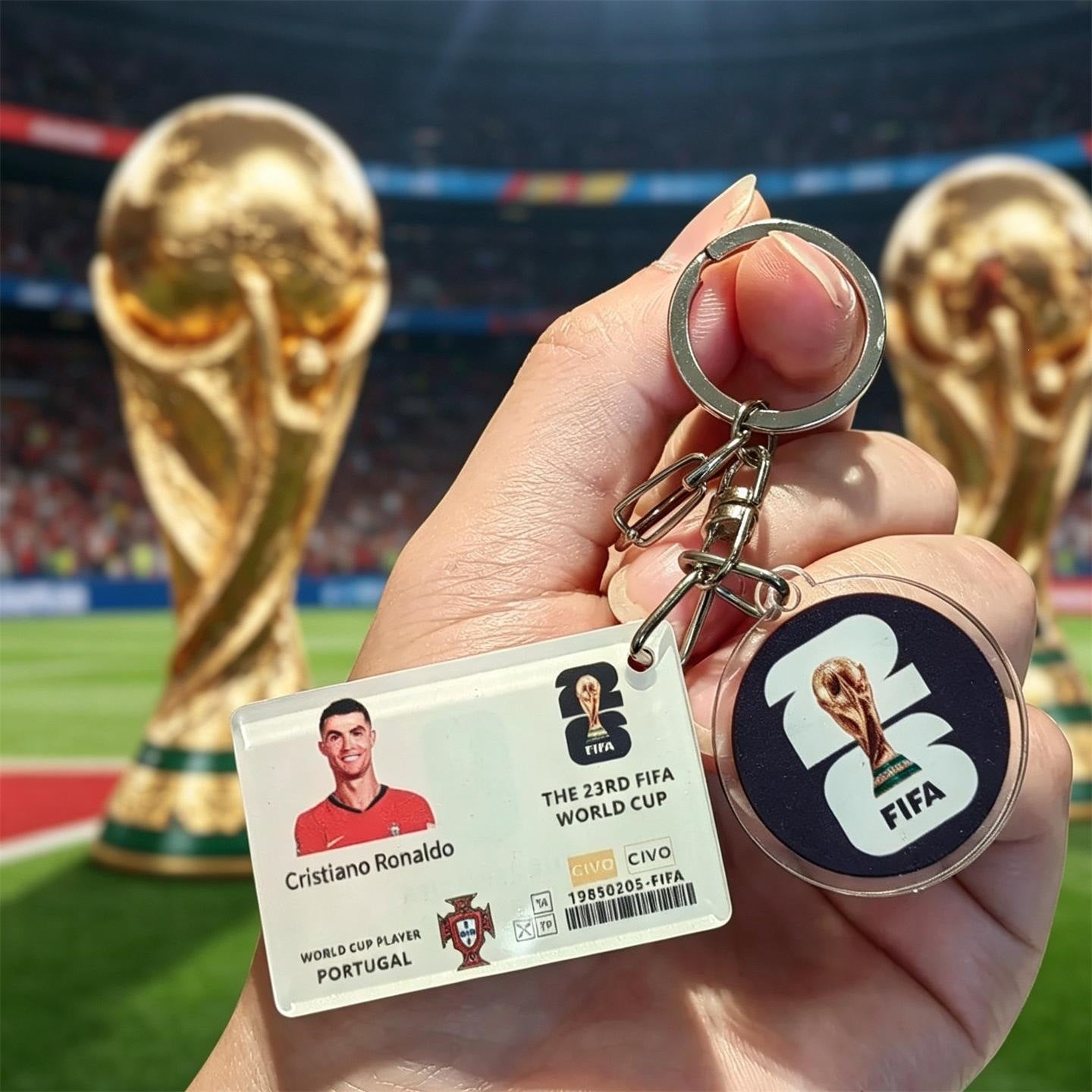2026 World Cup Soccer Star Keychain Set - Messi, Neymar, Mbappe, Ronaldo Collectible Keyring - FIFA Hype Shop