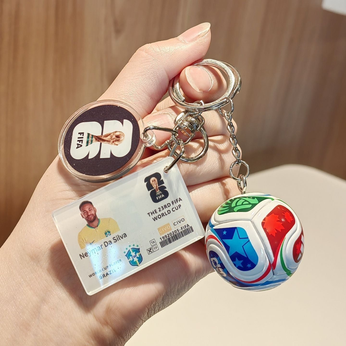 2026 World Cup Soccer Star Keychain Set - Messi, Neymar, Mbappe, Ronaldo Collectible Keyring - FIFA Hype Shop