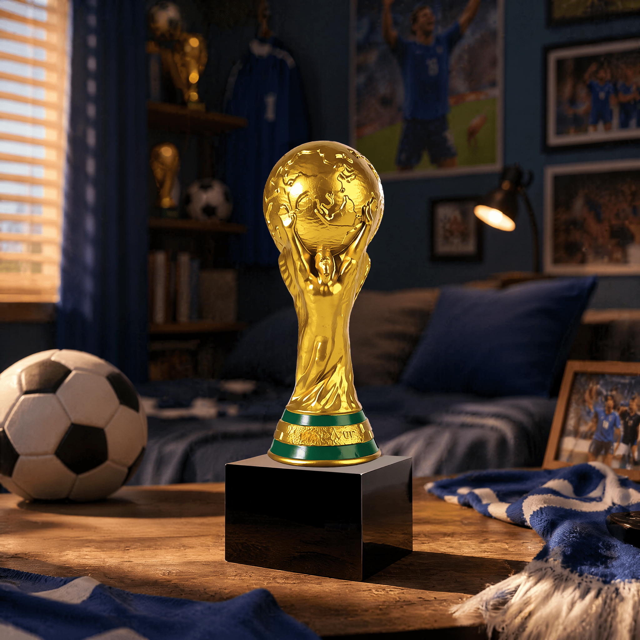 2026 World Cup Trophy Replica – Matte Gold & Gold With Black Base, Multi-Size Desk Collectible - FIFA Hype Shop