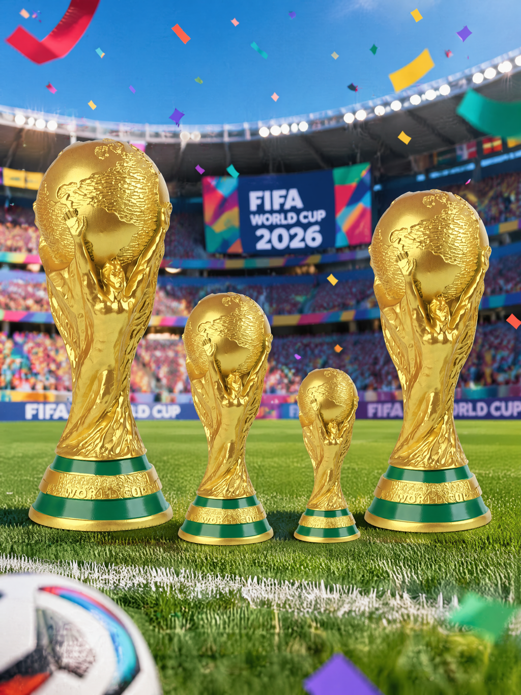 2026 World Cup Trophy Replica – Matte Gold & Gold With Black Base, Multi-Size Desk Collectible - FIFA Hype Shop