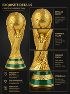2026 World Cup Trophy Replica – Matte Gold & Gold With Black Base, Multi-Size Desk Collectible - FIFA Hype Shop