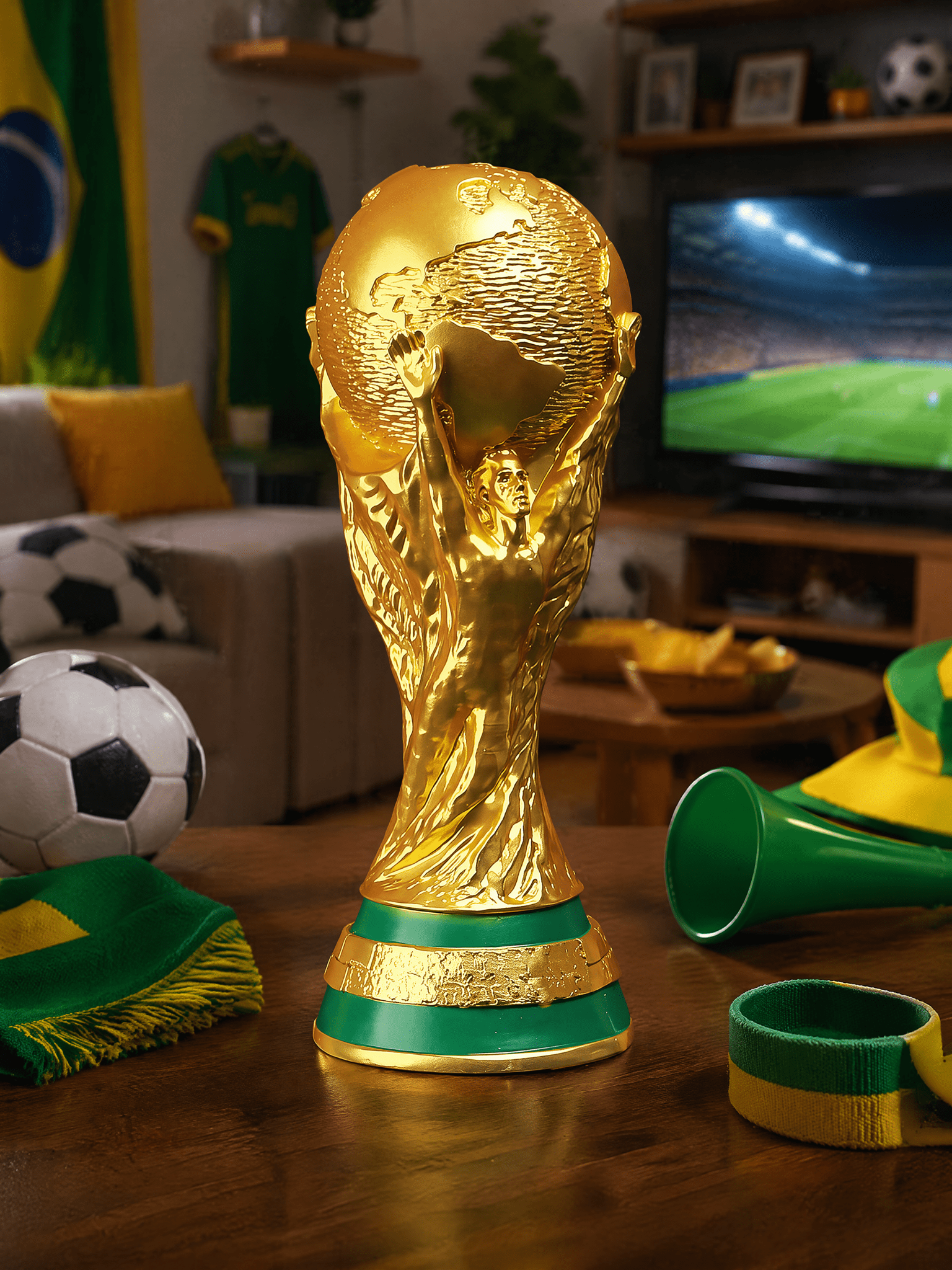 2026 World Cup Trophy Replica – Matte Gold & Gold With Black Base, Multi-Size Desk Collectible - FIFA Hype Shop
