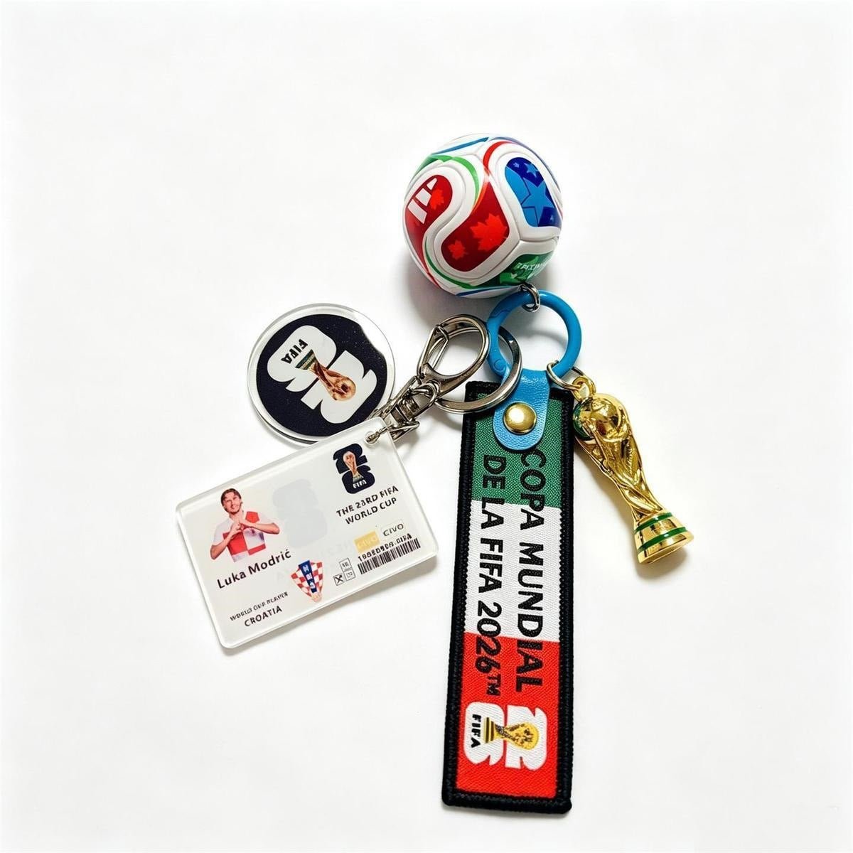 2026 World Cup Soccer Star Keychain Set - Messi, Neymar, Mbappe, Ronaldo Collectible Keyring - FIFA Hype Shop
